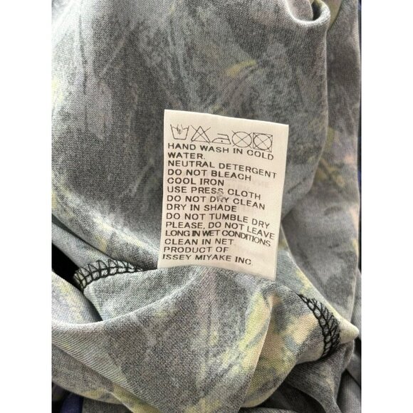 Issey Miyake Cowl Neck Blouse Top Artsy Abstract Slinky Knit Black Blue Size 2 - Picture 11 of 12